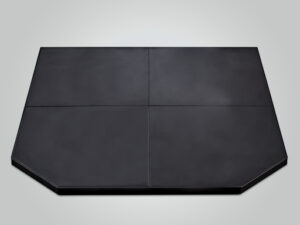Matte Black Tile Straight Wall Hearth 1050 x 1200